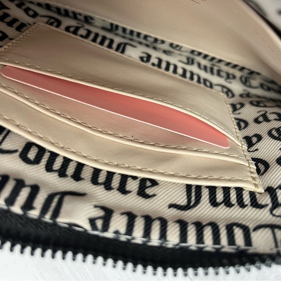 Juicy Couture  Gothic Logo Stripe Wristlet 9.75 x 5.5”/Ponytail Holder - Picture 13 of 16